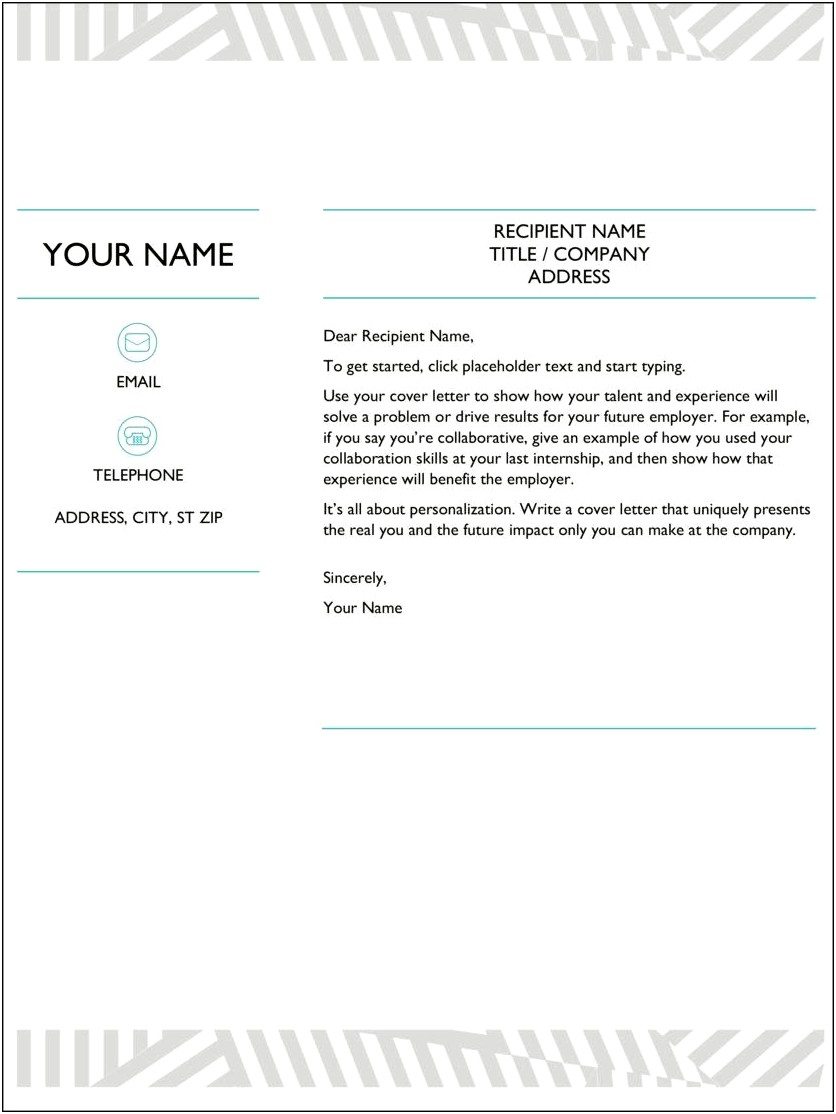 Microsoft Word 2013 Cover Letter Template