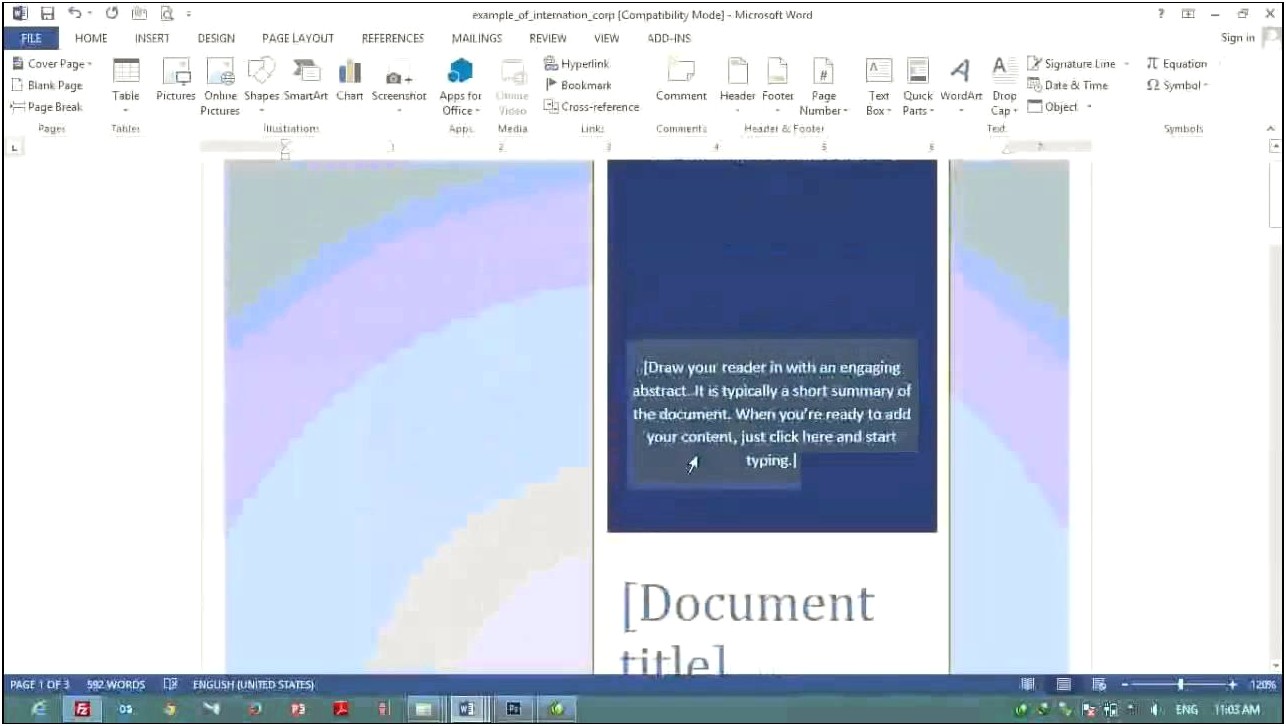 Microsoft Word 2013 Landing Page Template