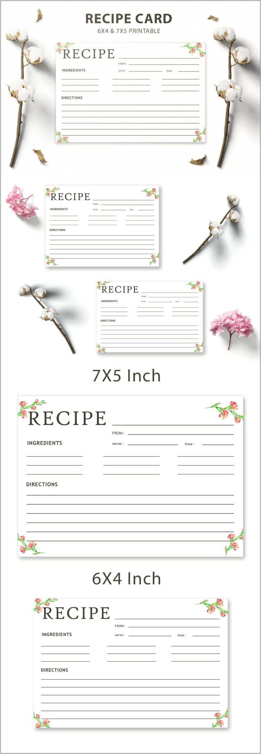 Microsoft Word 6x4 Recipe Card Template