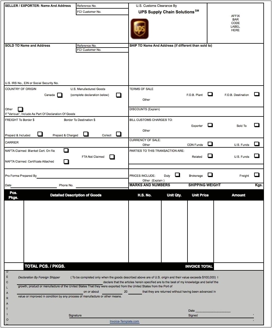 Microsoft Word Bill Of Lading Template