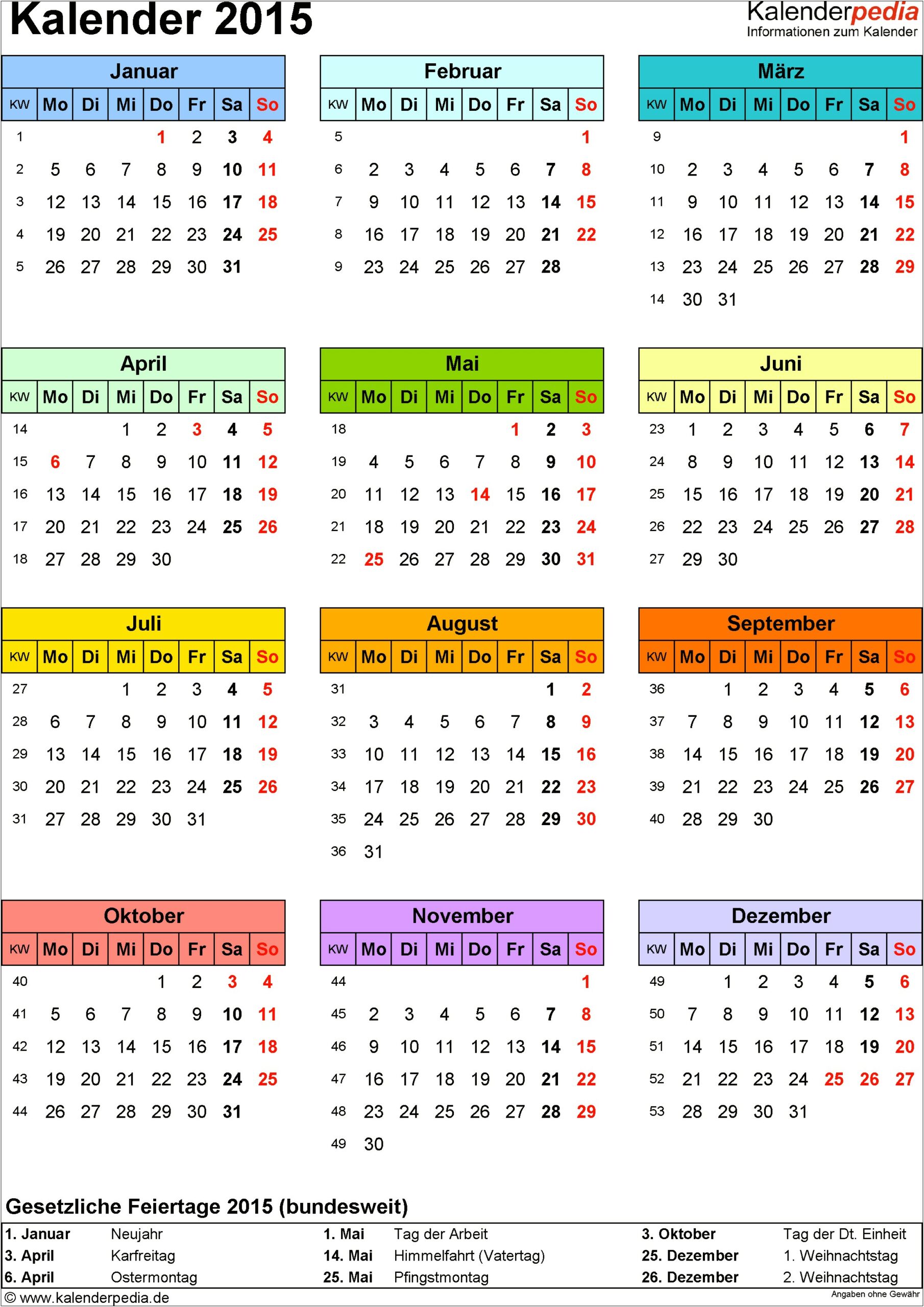 Microsoft Word Calendar Template 2015 Monthly