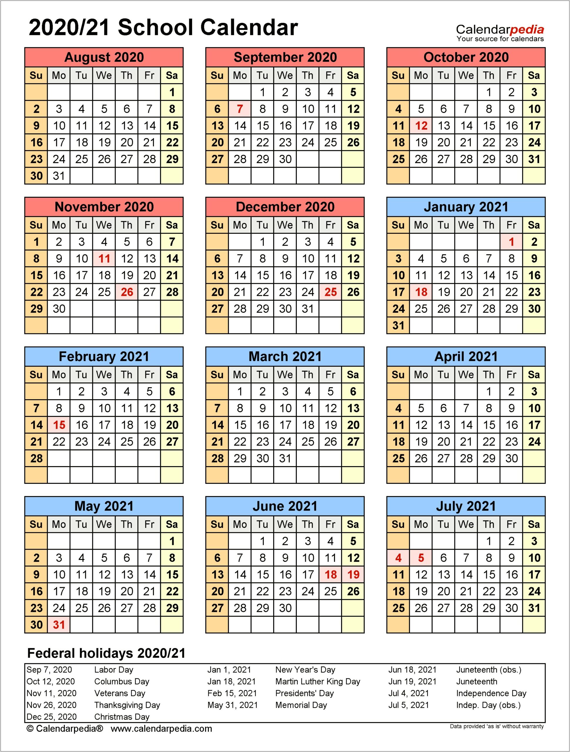 Microsoft Word Calendar Template School Year