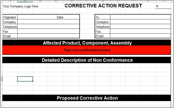 Microsoft Word Corrective Action Plan Template