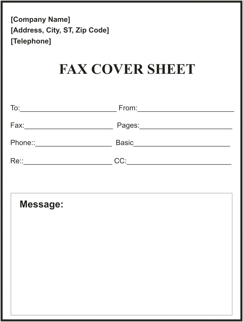 Microsoft Word Fax Template Cover Sheet