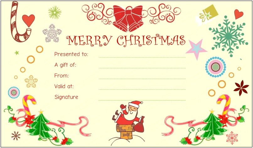 Microsoft Word Holiday Gift Certificate Template