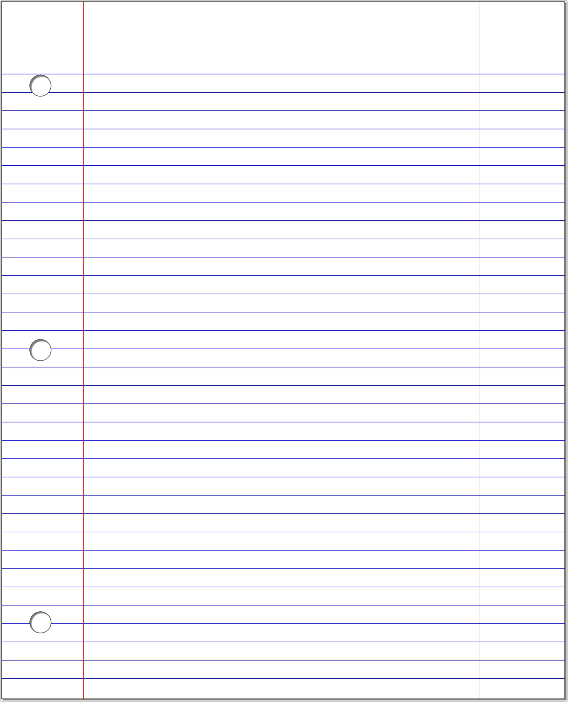 Microsoft Word Lined Notebook Paper Template