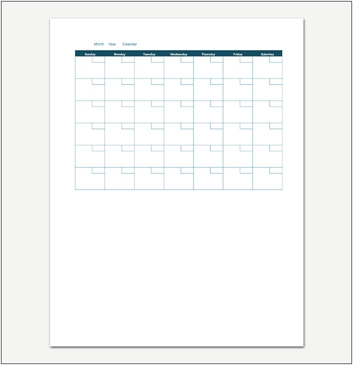 Microsoft Word Monthly Calendar Template 2017