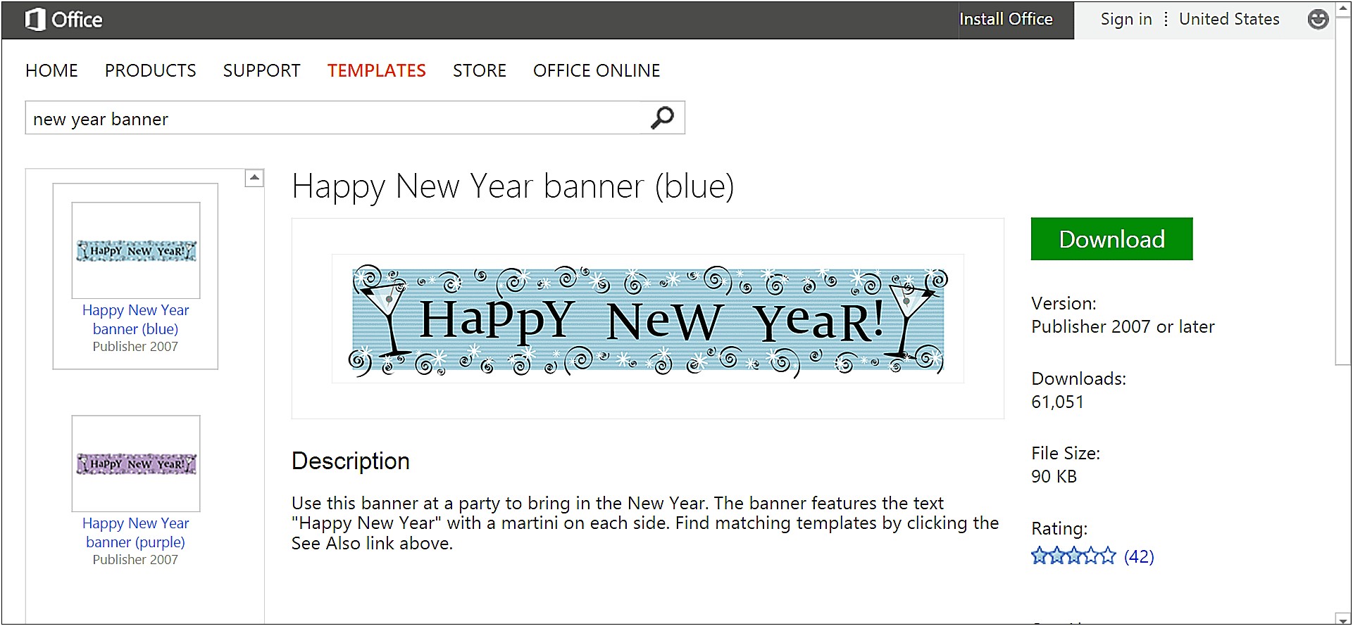 Microsoft Word New Year's Templates