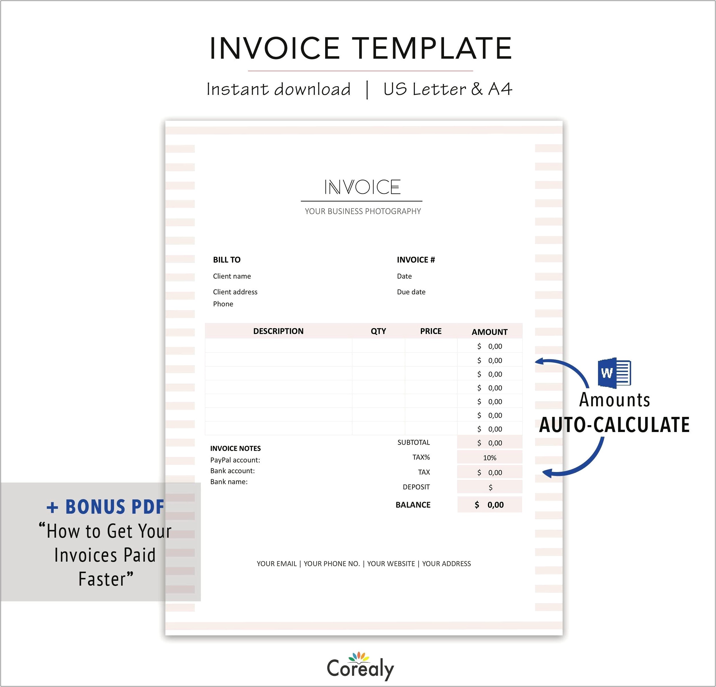Microsoft Word Receipt Of Payment Template