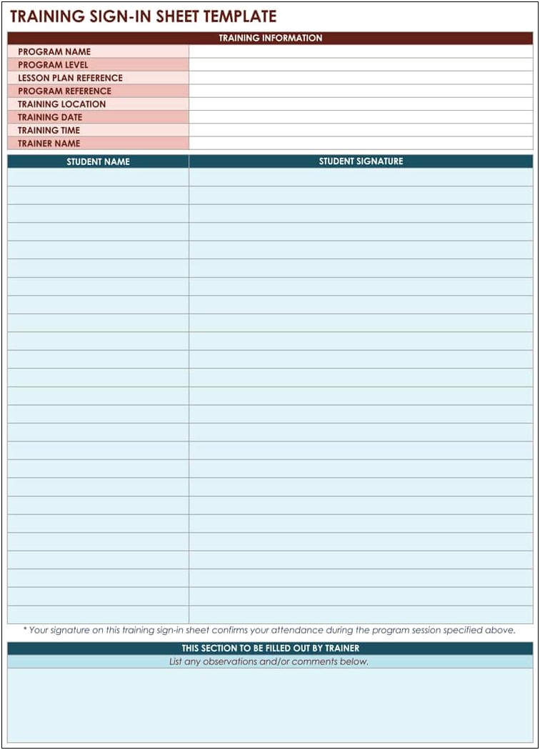 Microsoft Word Sign In Sheet Template
