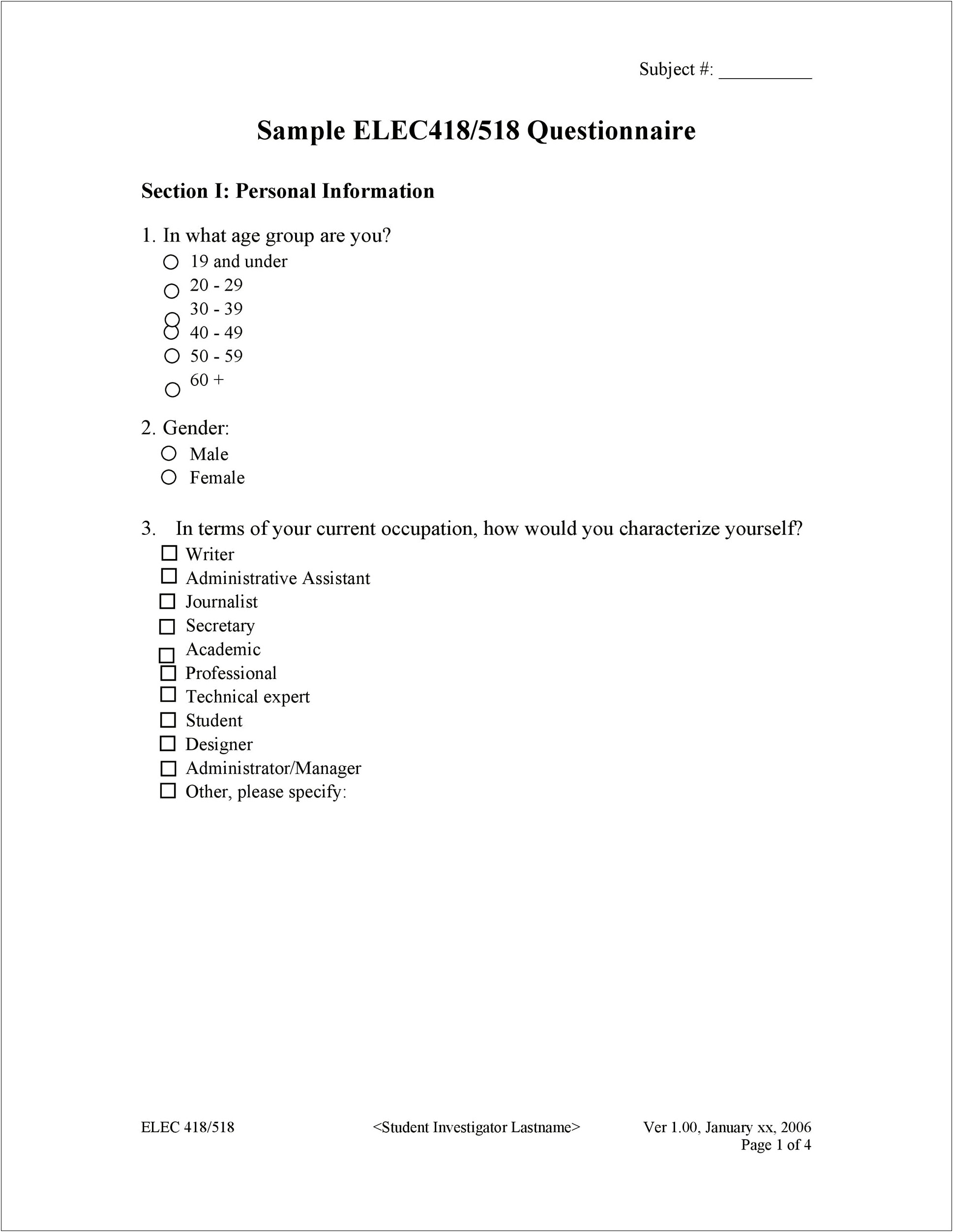 Microsoft Word Survey Collect Data Template