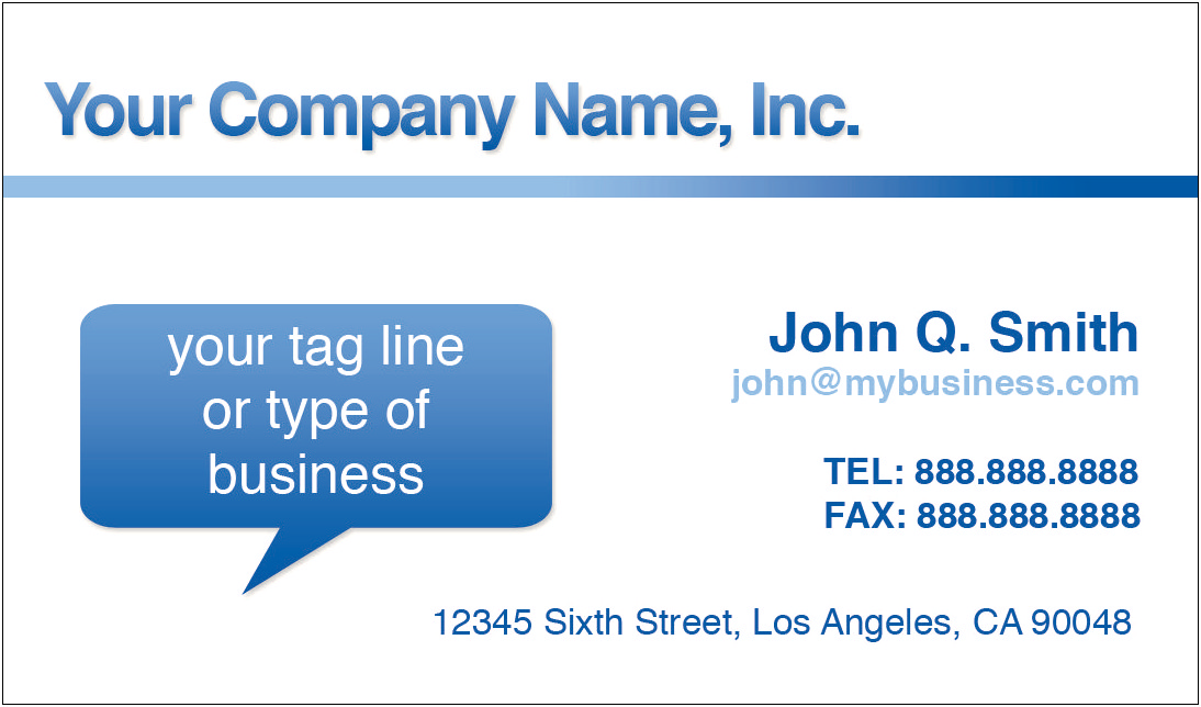 Microsoft Word Template For Business Card