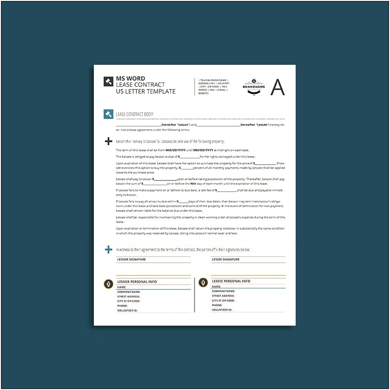 Microsoft Word Template For Lease Agreement