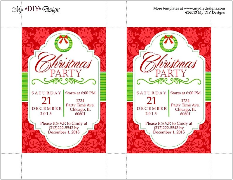 Microsoft Word Templates Holiday Party Invitations