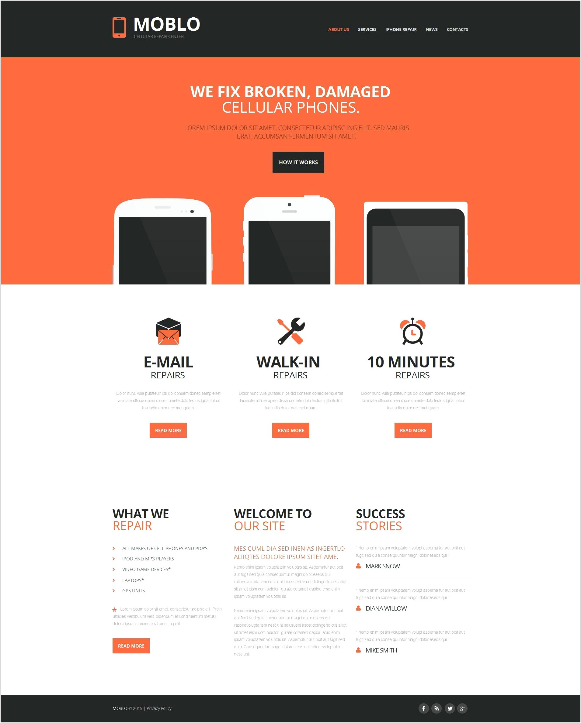 Mobile Store Bootstrap Template Free Download