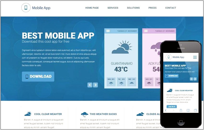 Mobile Web Page Template Free Download
