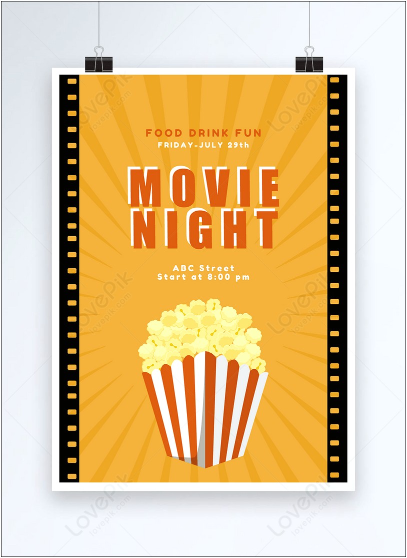 Movie Night Poster Template Free Download
