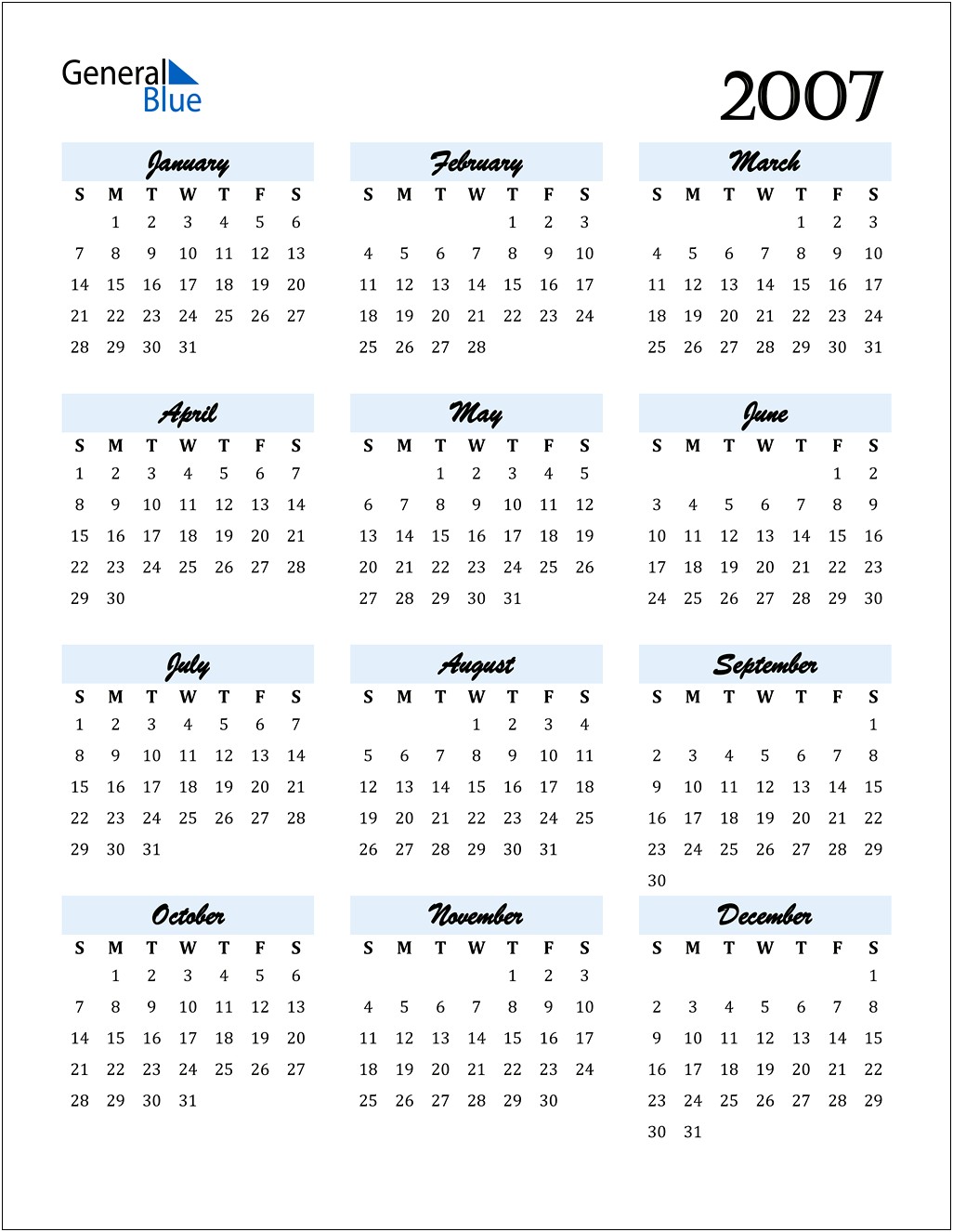 Ms Word 2007 Calendar Template Download