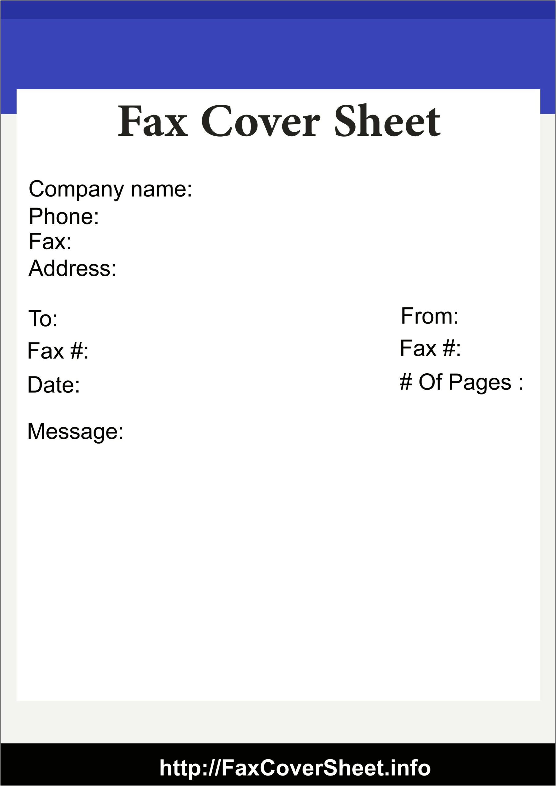Ms Word Fax Cover Sheet Template