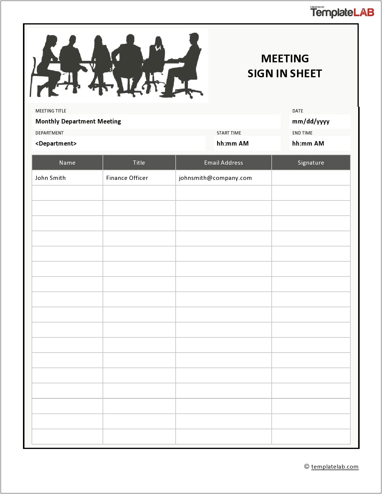 Ms Word Sign In Sheet Template