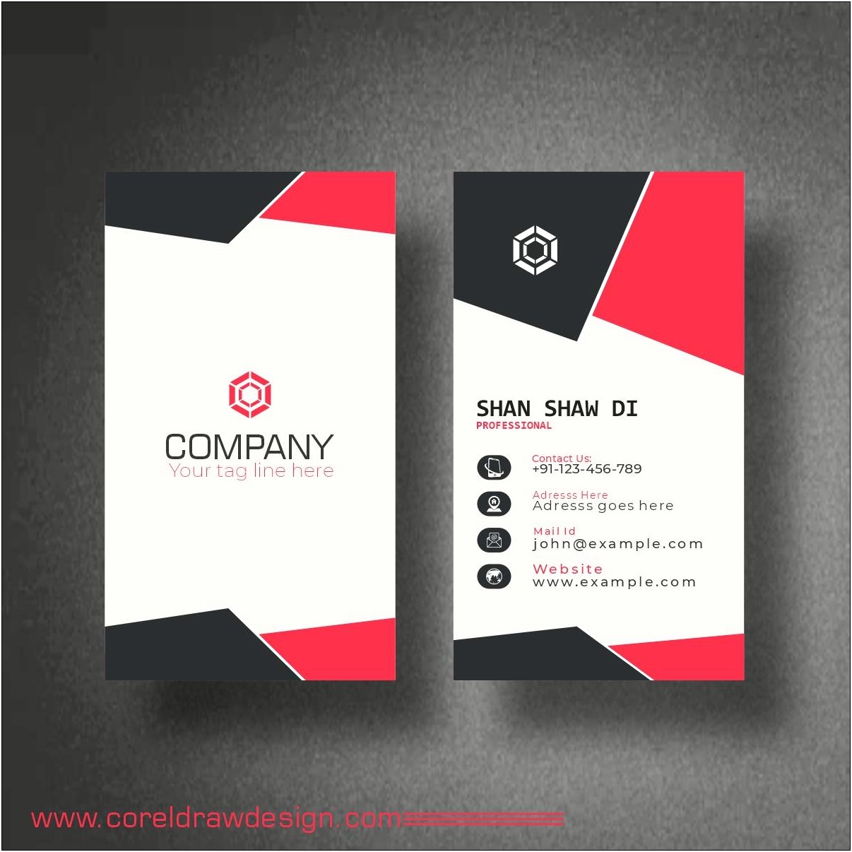 Name Card Template Vector Free Download