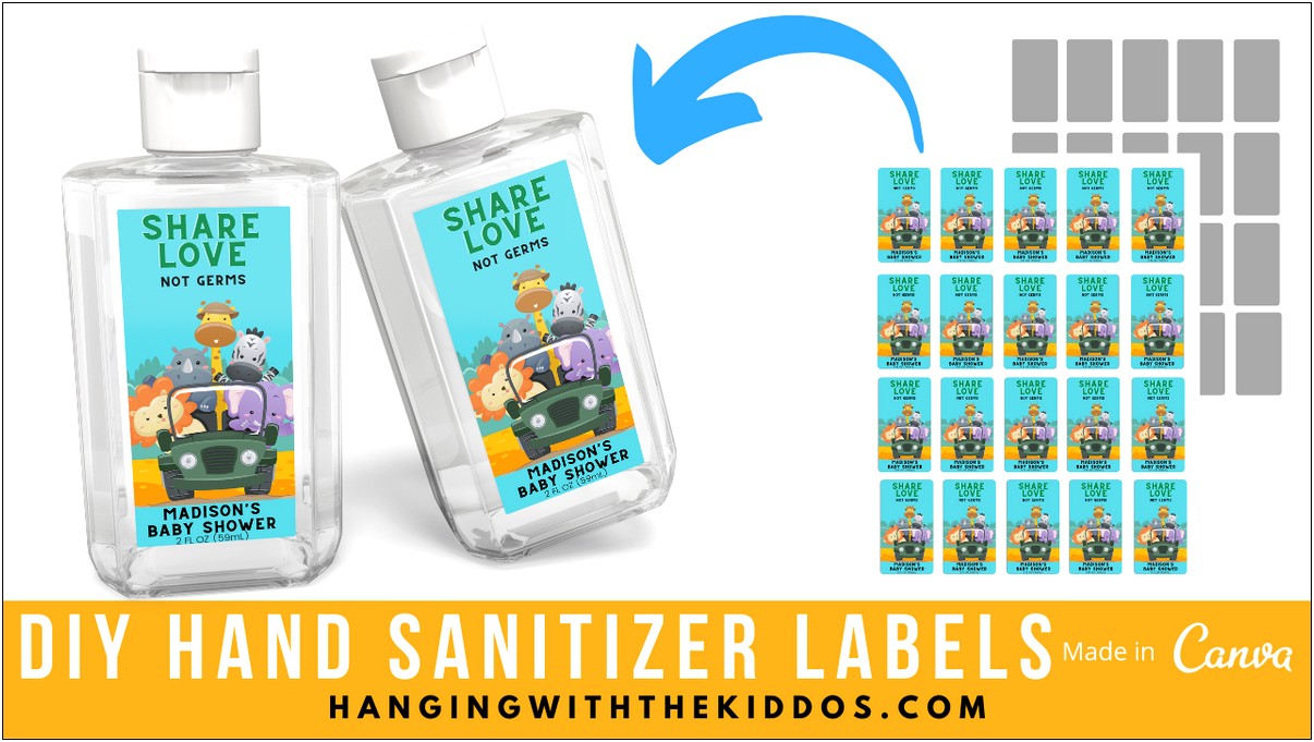 New Mini Hand Sanitizer Label Template Instant Download
