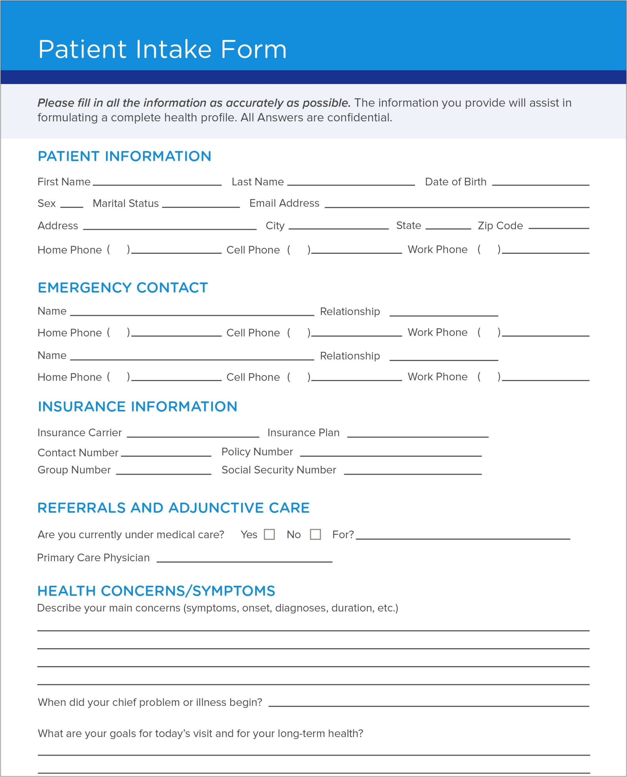 New Patient Registration Form Template Word