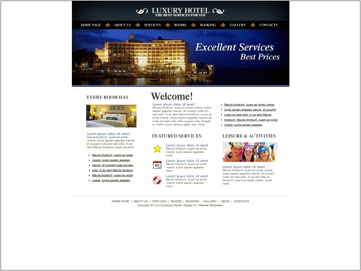 Nice Hotel Html Template Free Download