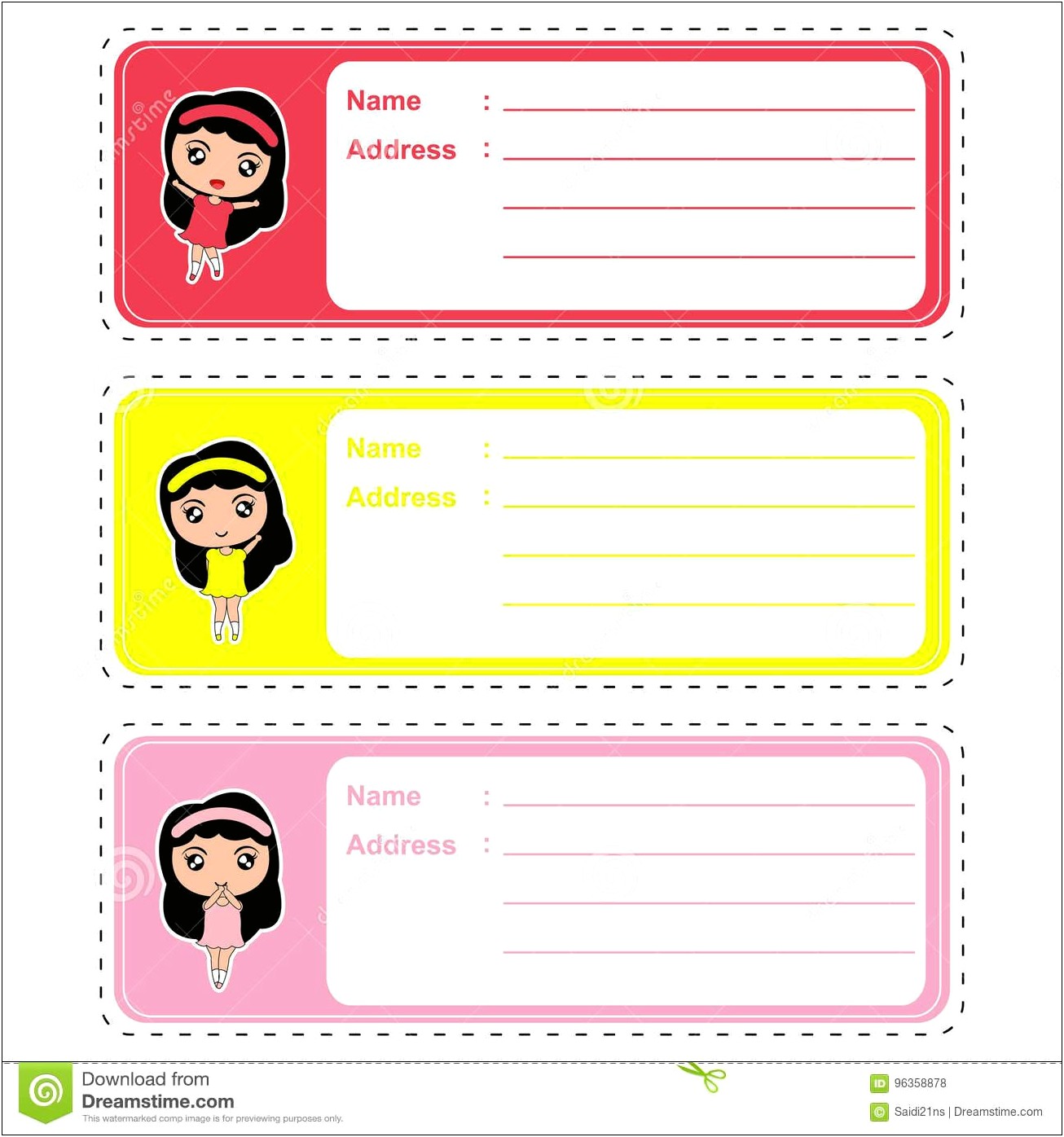 Notebook Label Template Girl Free Download