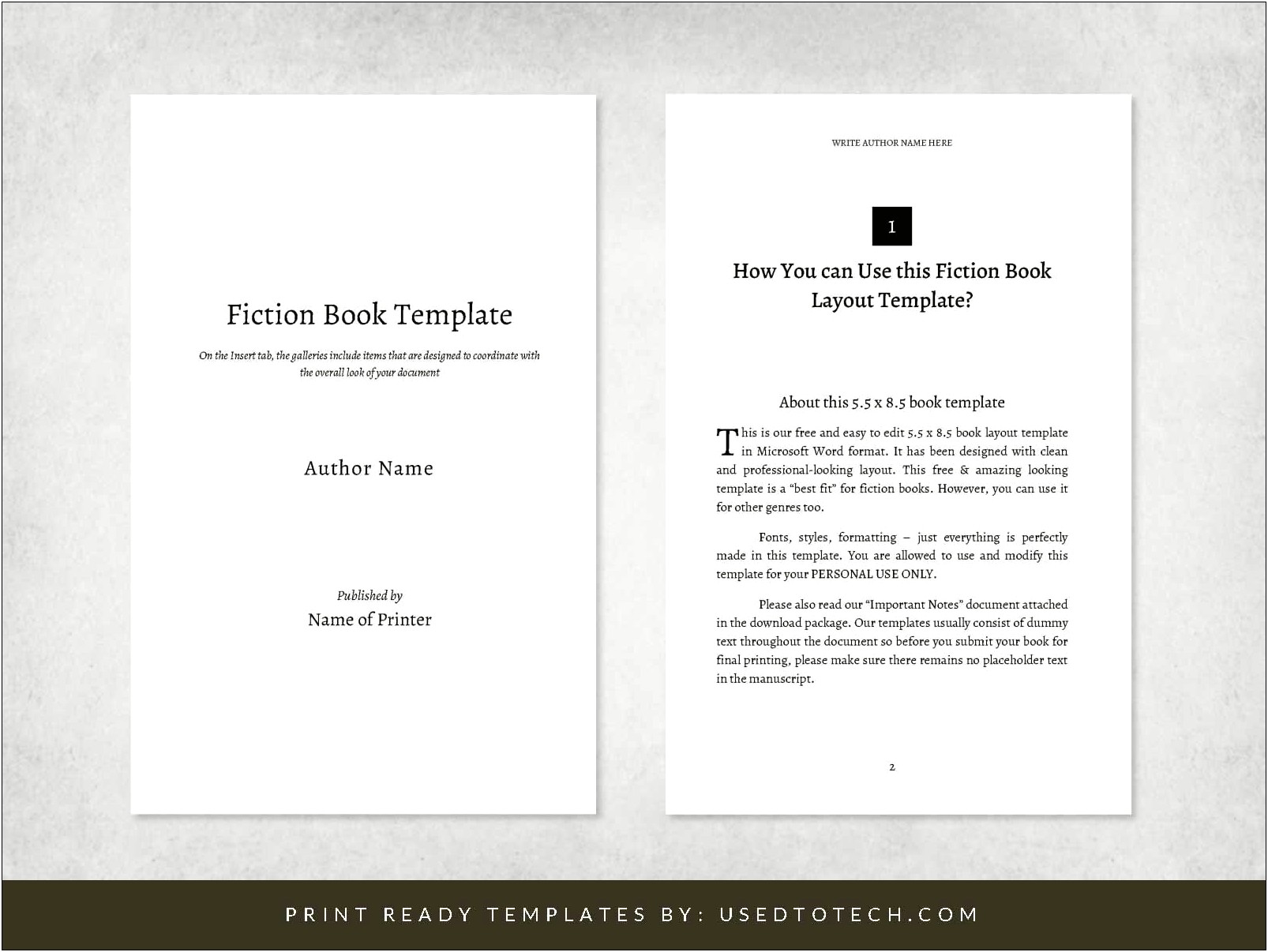 Novel Template Download Free On Word