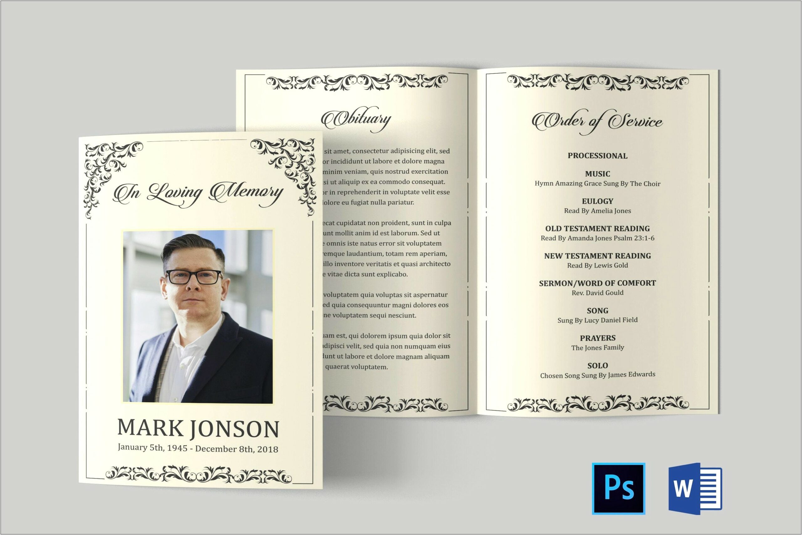 Obituary Program Template For Word Download