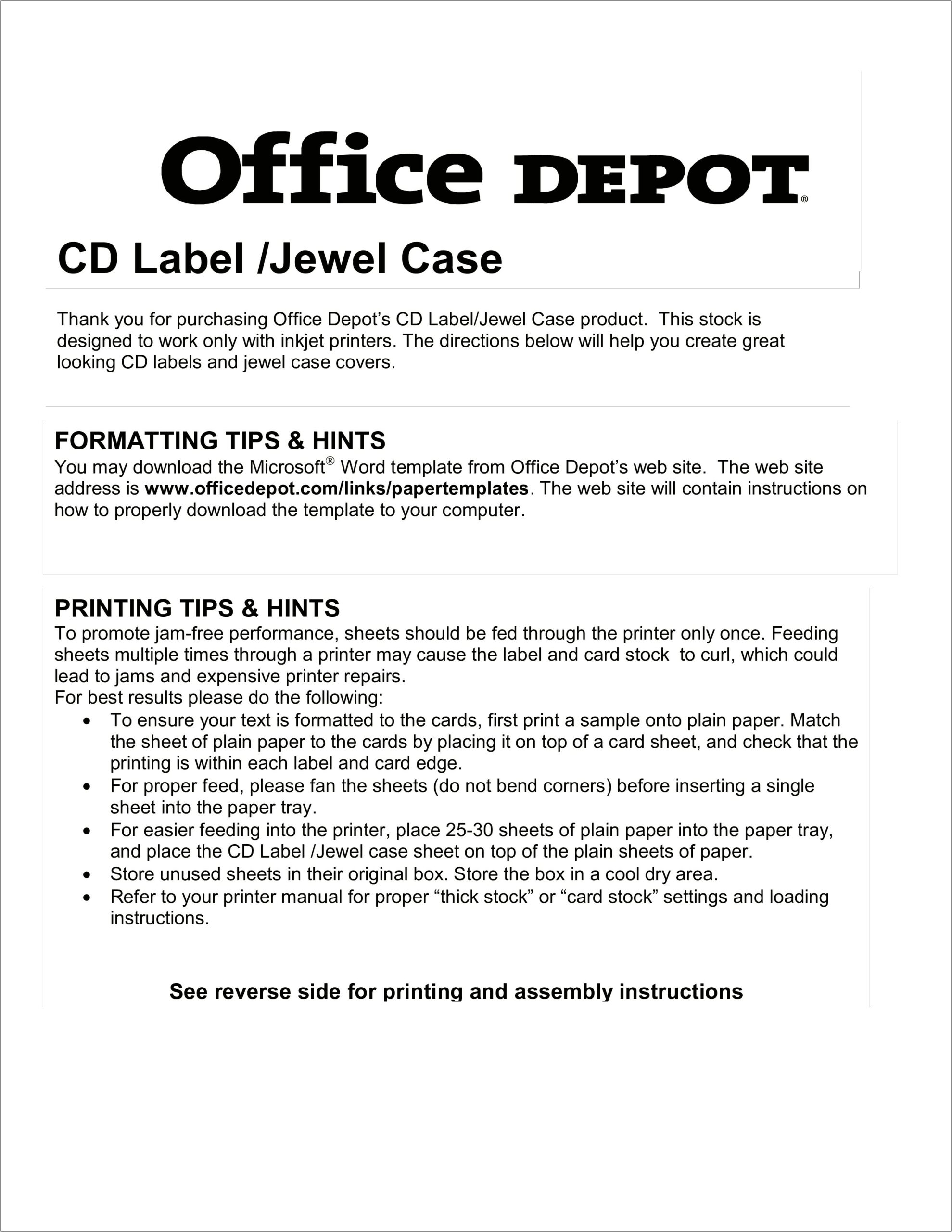 Office Depot Label Templates For Word