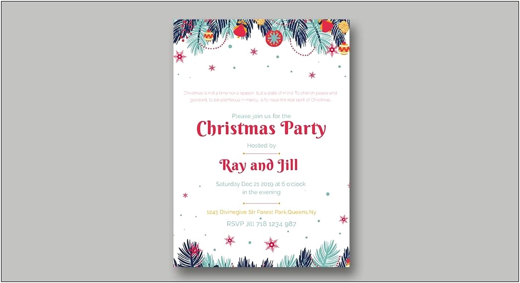Office Holiday Party Flyer Template Word Publisher