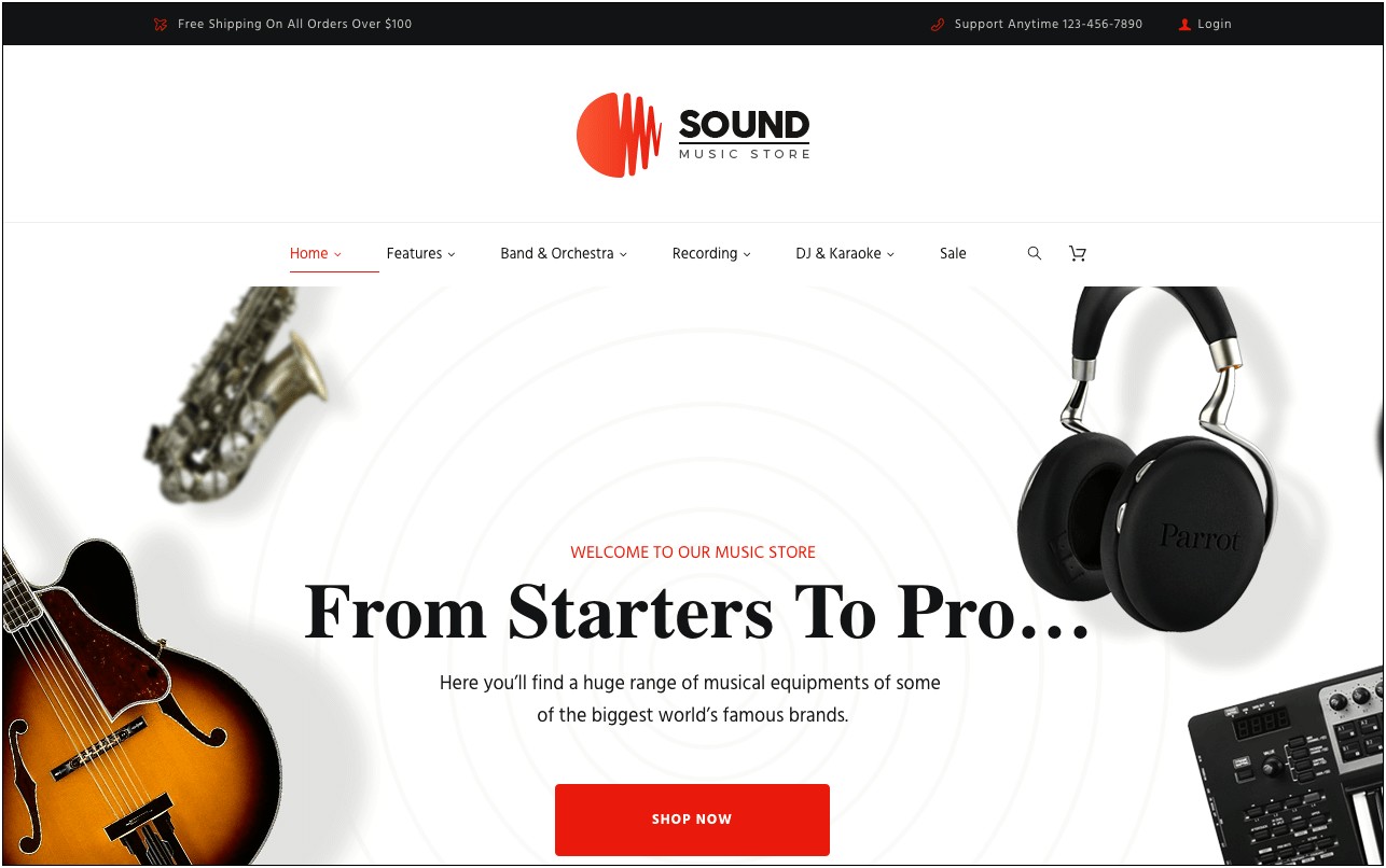 Online Music Store Template Free Download