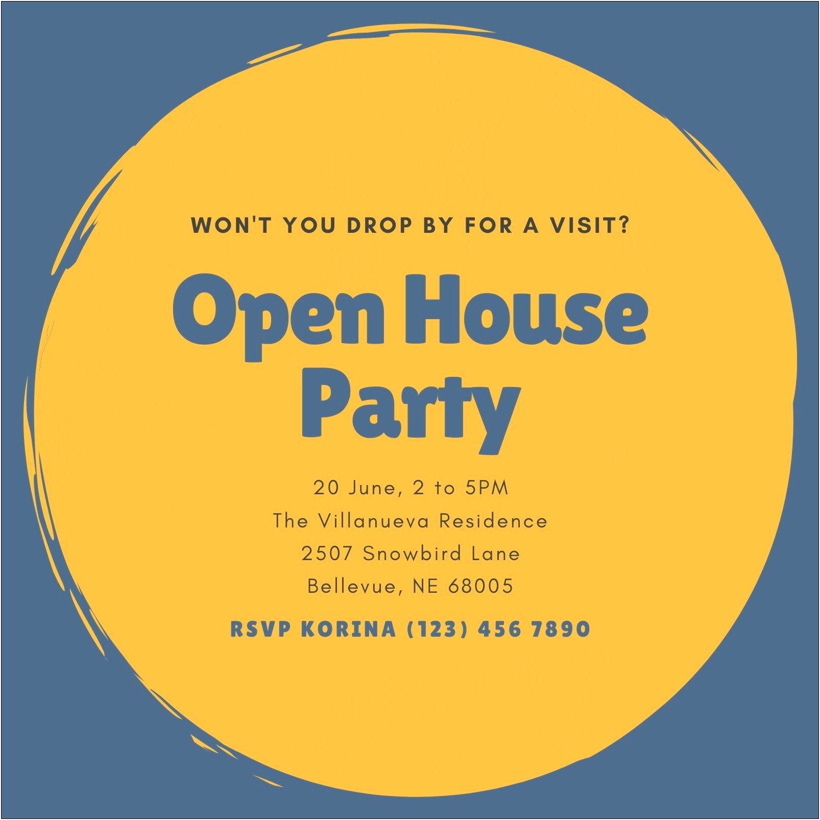 Open House Invitation Template Free Download