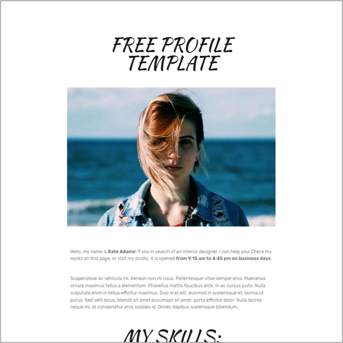 Personal Profile Html Templates Free Download