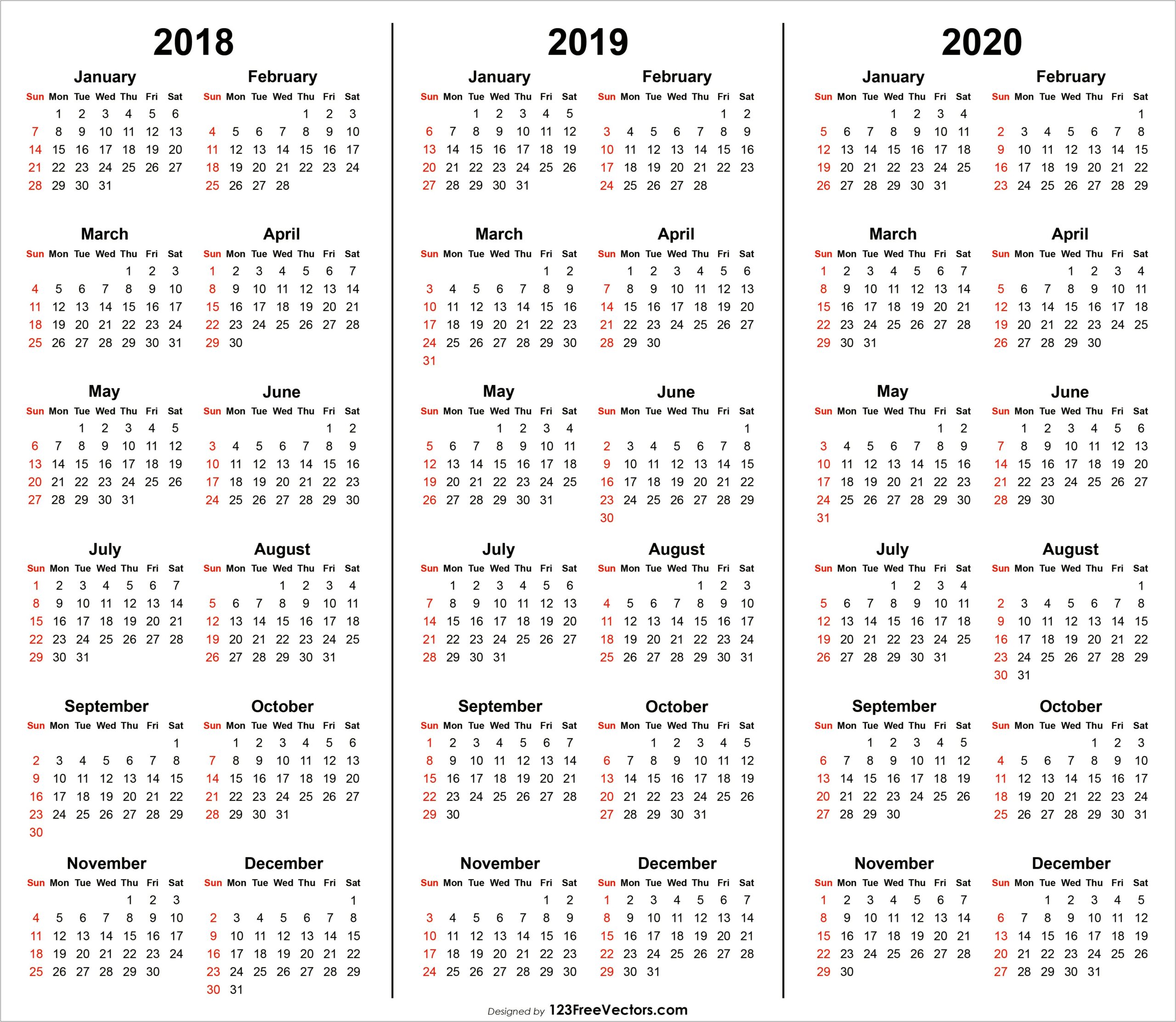 Photoshop Calendar Template 2018 Free Download