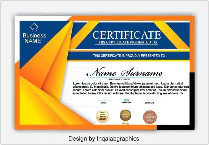 Photoshop Certificate Template Design Free Download