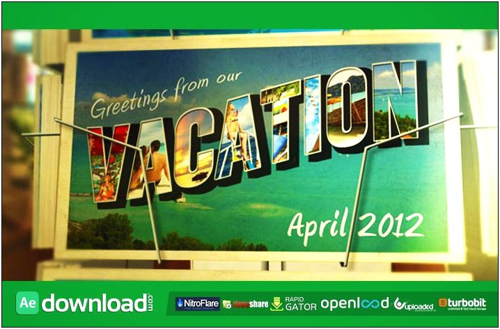 Postcard Vacation After Effects Template Download