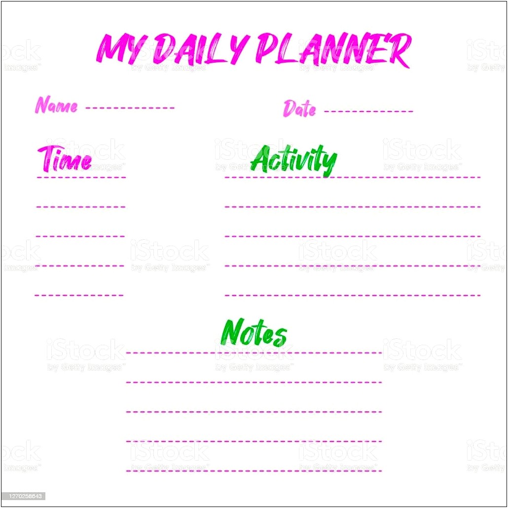 Preschool Daily Schedule Template Free Download