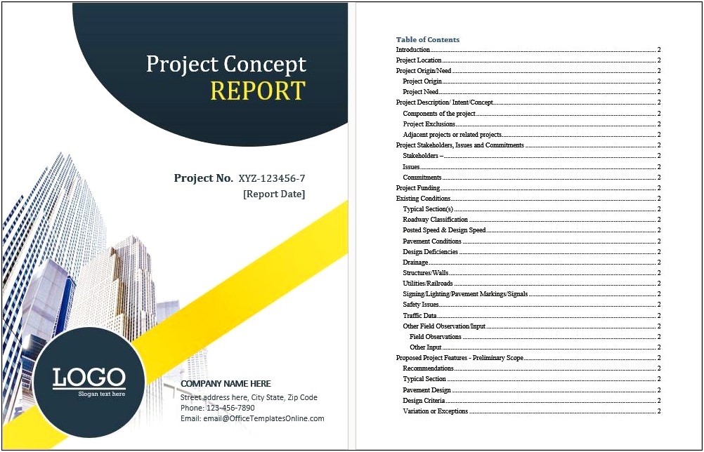 Professional Report Cover Page Template Download