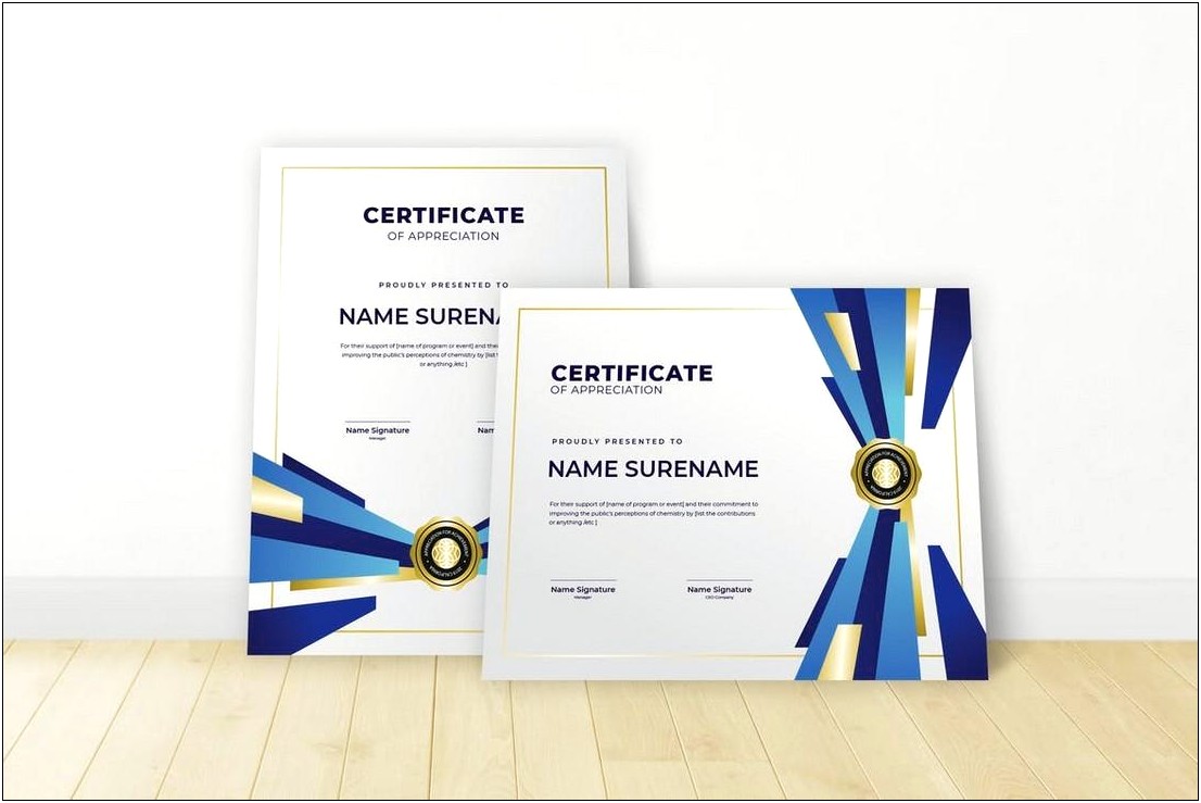 Professional Training Certificates Templates Free Download