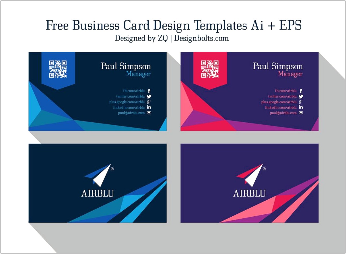 Professional Visiting Card Templates Free Download