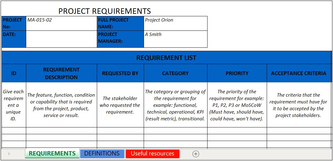 Project Checklist Template Excel Free Download