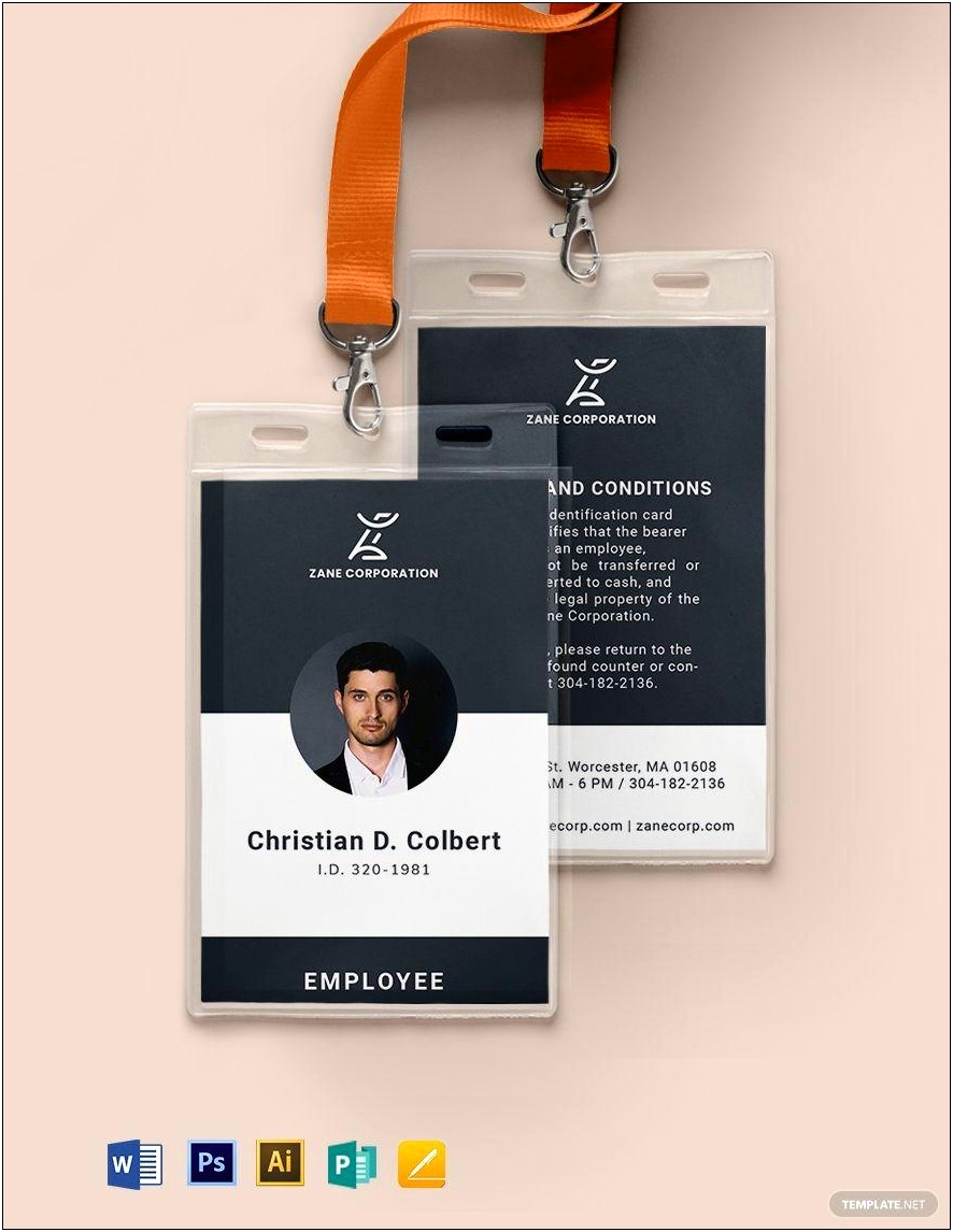 Publisher Id Card Template Free Download