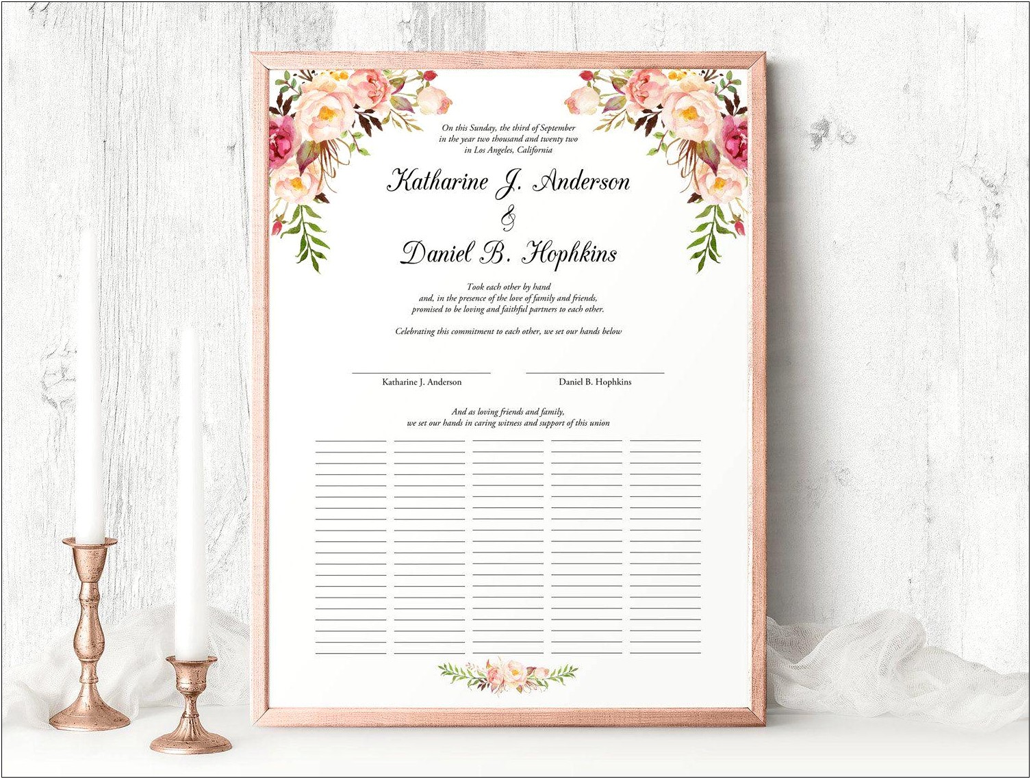 Quaker Marriage Certificate Free Template Download
