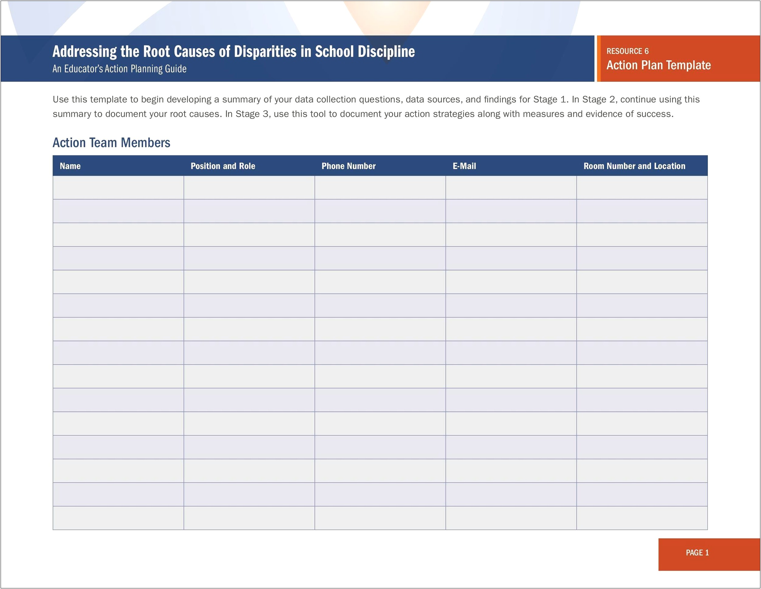 Quality Action Plan Template Excel Download