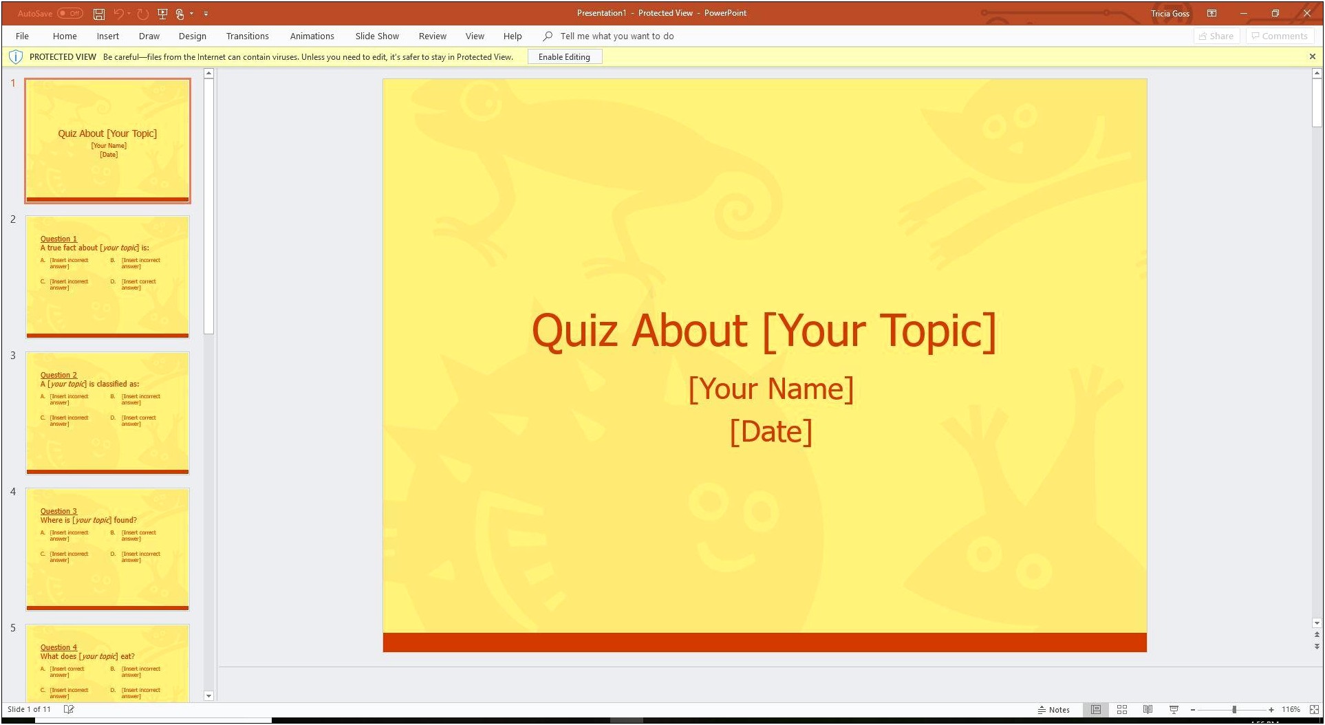 Quiz Bee Powerpoint Template Free Download