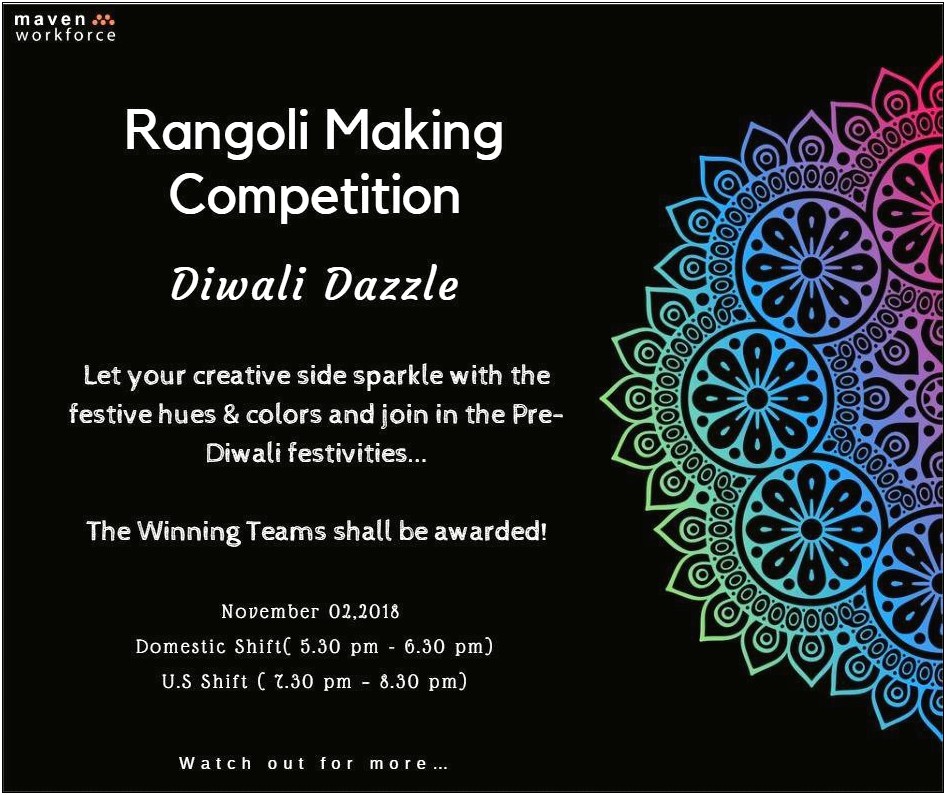 Rangoli Competition Flyer Template Free Download