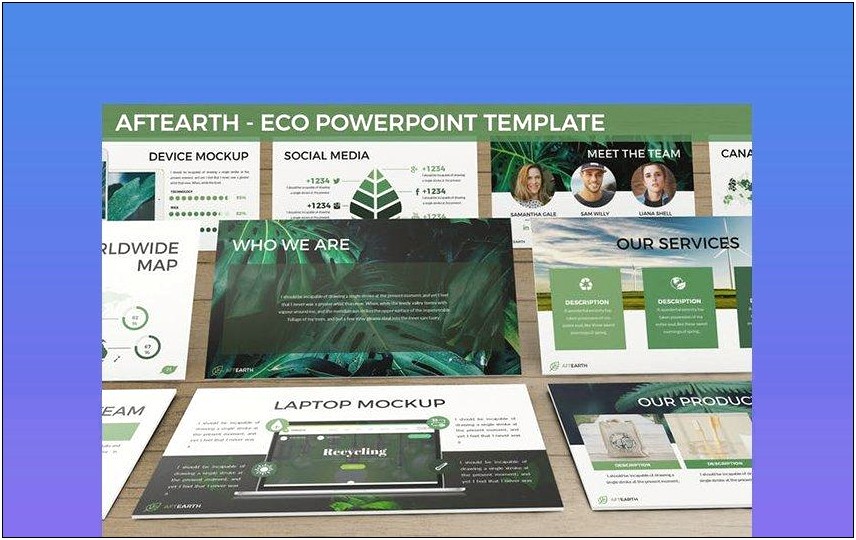 Recycling Earth Powerpoint Template Free Download
